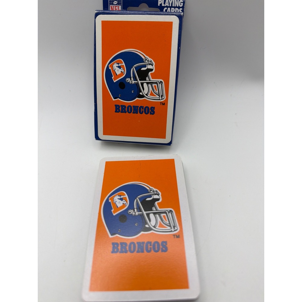 Vintage Denver Broncos Playing Cards Score Team NFL Orange Blue Helmet Logo Deck